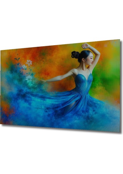 Dans Eden Zarafet Sulu Boya Görünümlü Ev/işyeri/ofis Dekoratif Ahşap Kare Tablo fiyatları