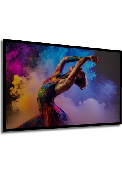 Çerçeve Görünümlü Renklerin Dansı Modern Sanat Dekoratif Ahşap Ev/işyeri/ofis Kare Tablo modelleri