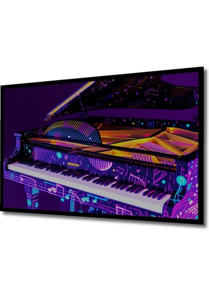 Çerçeve Görünümlü Neon Işıltılı Piyano Modern Sanat Dekoratif Ahşap Ev/işyeri/ofis Kare Tablo fiyatları