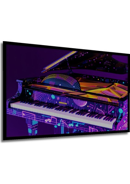 Çerçeve Görünümlü Neon Işıltılı Piyano Modern Sanat Dekoratif Ahşap Ev/işyeri/ofis Kare Tablo modelleri