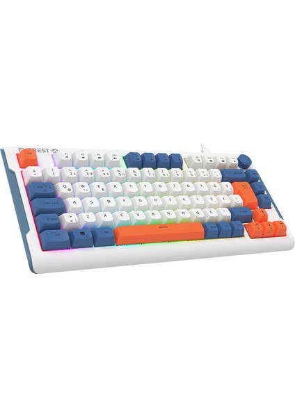 Smooth Beyaz/mavi/turuncu Rgb Aydınlatmalı Q Membrane Klavye Sessiz Klavye Oyuncu Klavyesi