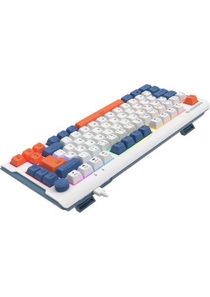 Smooth Beyaz/mavi/turuncu Rgb Aydınlatmalı Q Membrane Klavye Sessiz Klavye Oyuncu Klavyesi