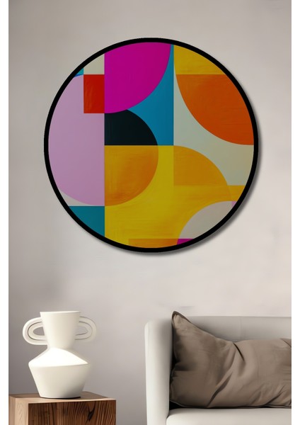 Çerçeve Görünümlü Geometrik Dans Modern Sanat Dekoratif Ahşap Ev/işyeri/ofis Yuvarlak Tablo
