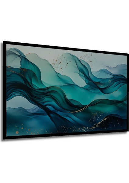 Çerçeve Görünümlü Deniz Esintisi Soyut Sanat Sulu Boya Görünümlü Dekoratif Ahşap Ofis Kare Tablo modelleri