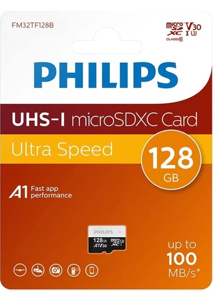 128 GB A1 V30 MicroSDXC Hafıza Kartı 4K 130MB/s Micro SD Kart