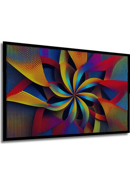 Çerçeve Görünümlü Renkli Çizgisel Soyut Sanat Dekoratif Ahşap Görünümlü Ev/işyeri/ofis Kare Tablo modelleri