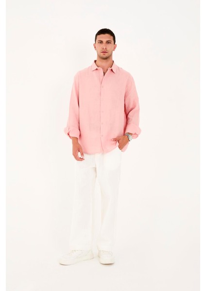 R-6048 Ayaklı Yaka Arka Roba Detaylı Uzun Kol Müslin Gömlek