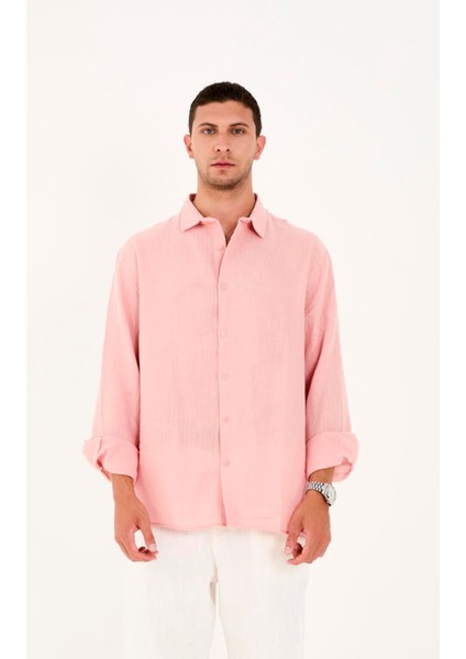 R-6048 Ayaklı Yaka Arka Roba Detaylı Uzun Kol Müslin Gömlek fiyatları