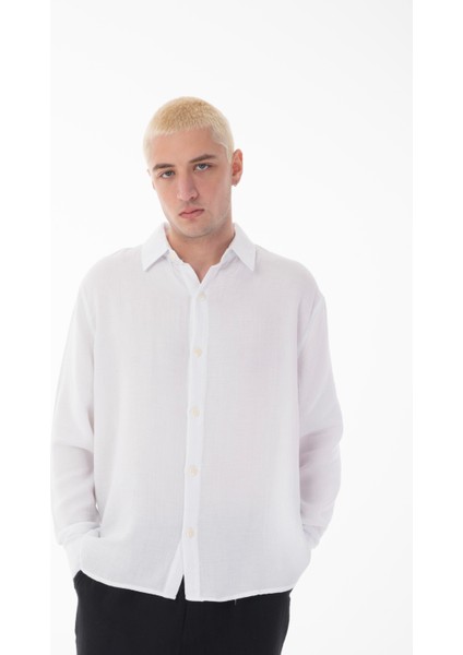 R-6048 Ayaklı Yaka Arka Roba Detaylı Uzun Kol Müslin Gömlek fırsatları