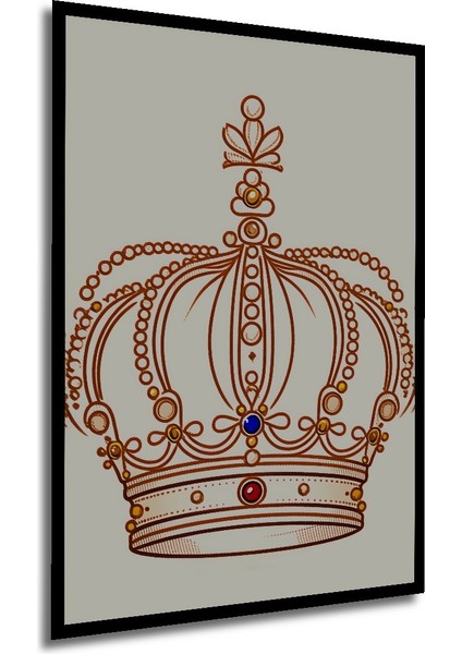 Çerçeve Görünümlü Kraliyet Tacı Çizim Sanatı Dekoratif Ahşap Ev/işyeri/ofis Kare Tablo modelleri
