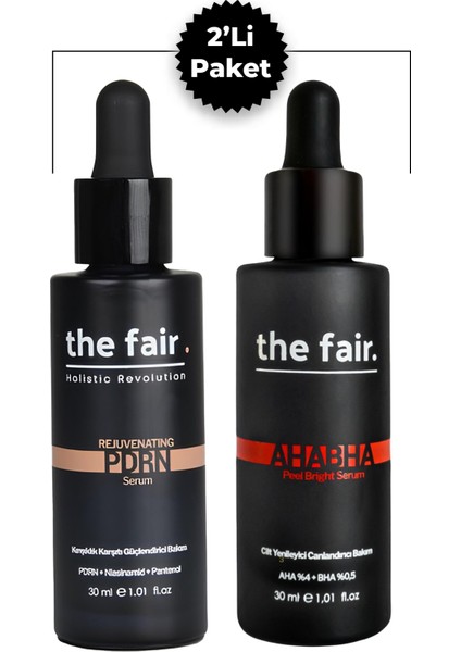 Pdrn (Somon Dna) Serum 30 ml Cilt Serumu ve Ahabha Peel Bright Cilt Bakım Serumu 30 ml