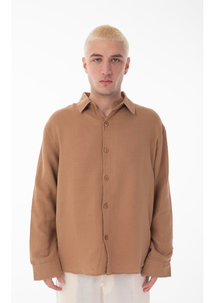 R-6048 Ayaklı Yaka Arka Roba Detaylı Uzun Kol Müslin Gömlek fiyatları