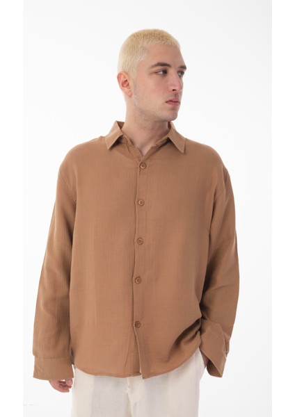 R-6048 Ayaklı Yaka Arka Roba Detaylı Uzun Kol Müslin Gömlek fırsatları