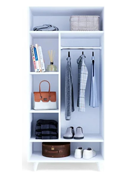 Bali Bohem Jüt 2 Kapaklı Gardırop – Jüt Kumaş Mdf Kapaklı, Meşe