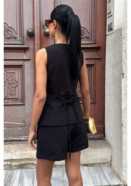 Ezel Glory Gold Düğme Detaylı Yelek Şort Cotton Takım 10134-17 indirimleri