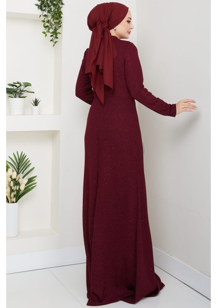 Eylül Tesettür Abiye Bordo