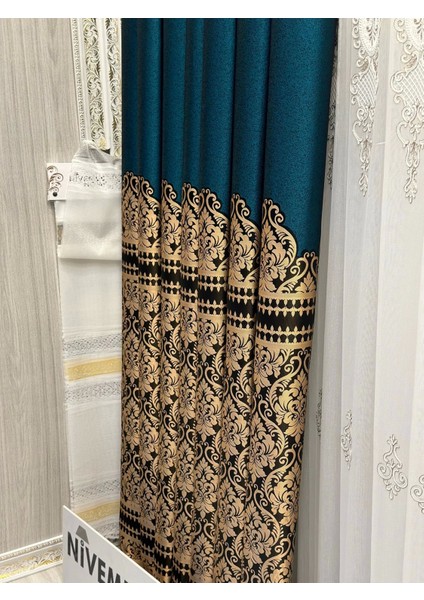 Nivemeshome Side Zümrüt Yeşili V-901 FT632057 1/3 Sık Pileli Fon Perde Apm