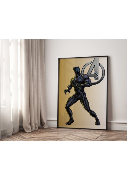 (Çerçevesiz) Kaptan Amerika, Demir Adam, Black Panther Poster Seti 3 Lü Çerçevesiz Poster, Marvel Poster modelleri