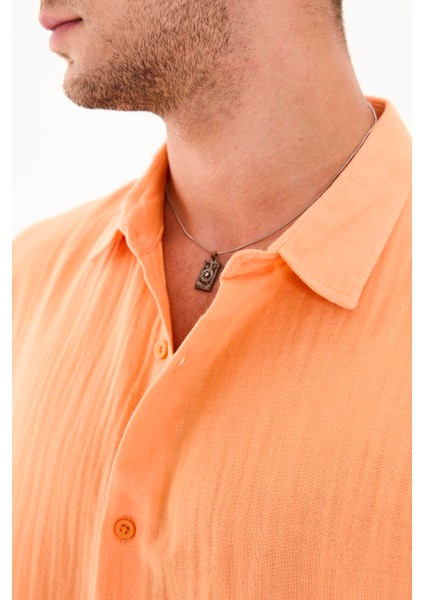 R-6048 Ayaklı Yaka Arka Roba Detaylı Uzun Kol Müslin Gömlek fırsatları