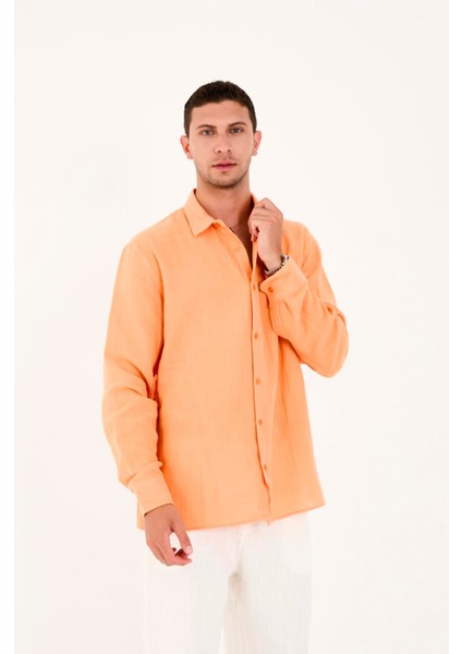 R-6048 Ayaklı Yaka Arka Roba Detaylı Uzun Kol Müslin Gömlek indirimleri