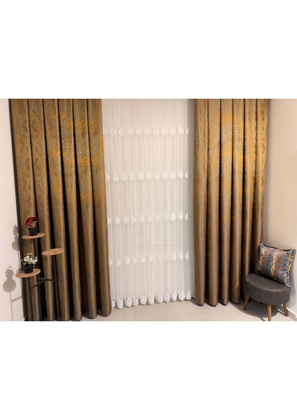 Nivemeshome Narden 1/3 Sık Pileli Tül Perde Apm