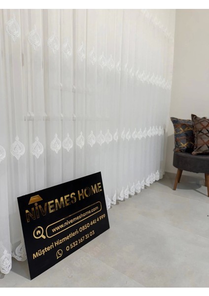 Nivemeshome Narden 1/3 Sık Pileli Tül Perde Apm