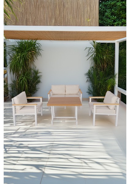 Balkon Mobilyası, Bahçe Takımı, Kafe Koltuğu, Bekleme Alanı Koltuğu, 1 + 1 + 2 + Masa