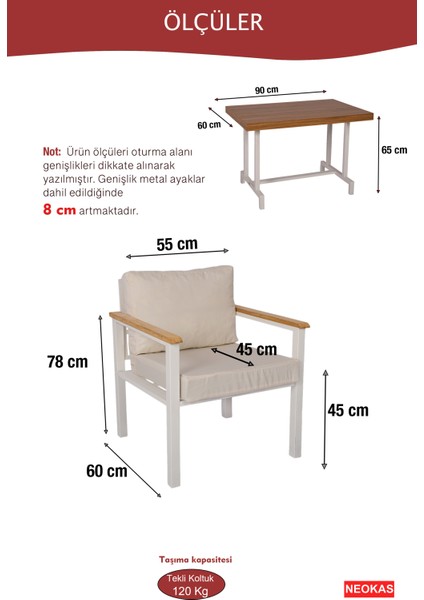 Metal Bahçe Oturma Grubu, Balkon Takımı, Kafe Koltuğu, Bekleme Alanı Koltuğu, 1 + 1 + Masa fırsatları