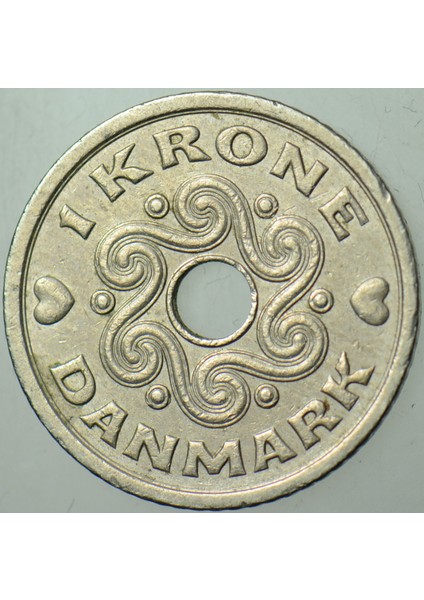 Danimarka 1 Kron 1995 Delikli ve Kalpli. fiyatları