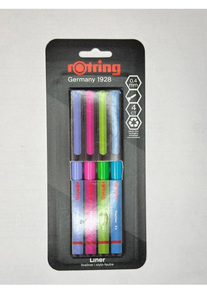 Fineliner, Ince Keçe Uçlu Kalem 0.4 Mm, 4'lü Paket, Canlı Renkler modelleri