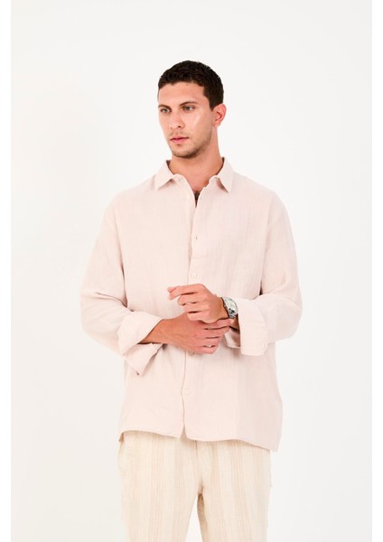 R-6048 Ayaklı Yaka Arka Roba Detaylı Uzun Kol Müslin Gömlek modelleri