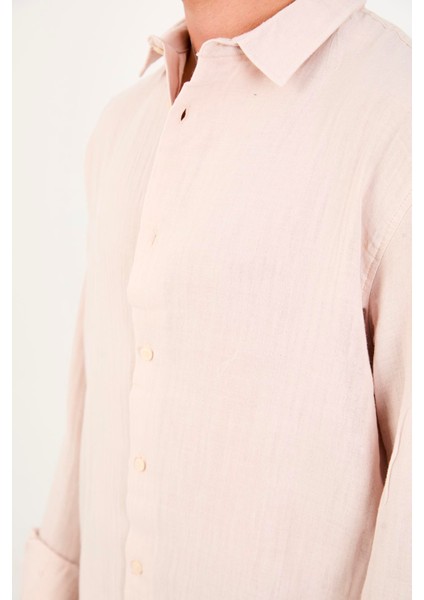 R-6048 Ayaklı Yaka Arka Roba Detaylı Uzun Kol Müslin Gömlek fırsatları