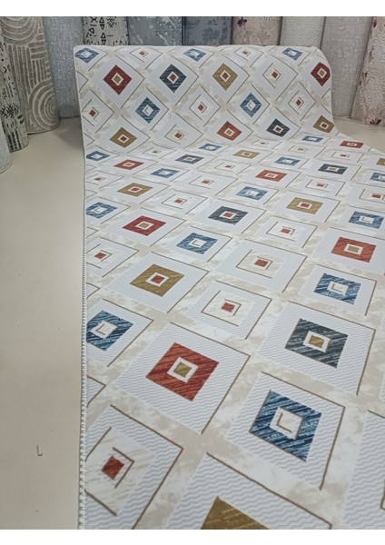 Elit Renkli Multi Kaymaz Tabanlı Kesme Yıkanabilir Hali Yolluk indirimleri