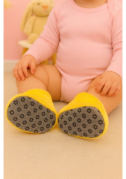 Bebek & Çocuk Kaydırmaz Tabanlı Ev Botu / Panduf / Kışlık Peluş Bot / Çilek Desenli modelleri