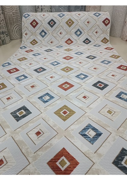 Elit Renkli Multi Kaymaz Tabanlı Kesme Yıkanabilir Hali Yolluk