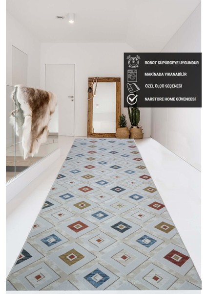 Elit Renkli Multi Kaymaz Tabanlı Kesme Yıkanabilir Hali Yolluk fiyatları