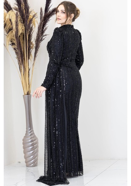 Bergüzar Tesettür Abiye Siyah