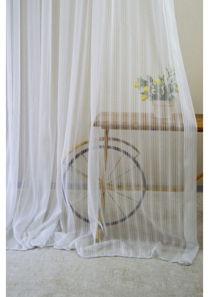 Ütü Istemez Şık ve Modern Tasarım Azra Model 1/2 Seyrek Pileli Tül Perde