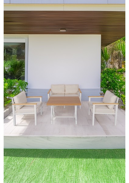 Metal Balkon Oturma Grubu, Bahçe Takımı, Kafe Koltuğu, Bekleme Alanı Koltuğu, 1 + 1 + 2 + Masa