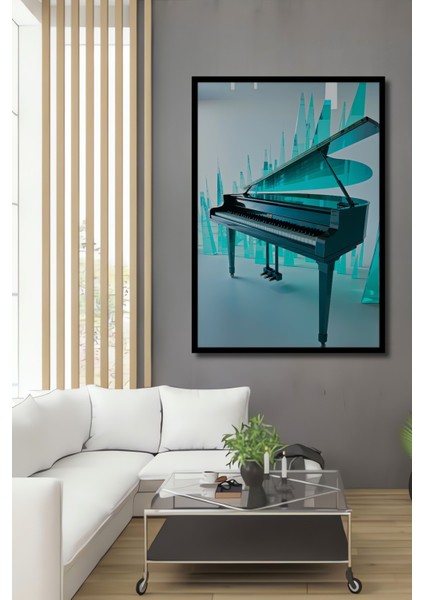 Çerçeve Görünümlü Kristal Düşler Piyano Modern Sanat Ev/işyeri/ofis Dekoratif Ahşap Kare Tablo