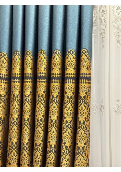 Nivemeshome Side FT632057 V- 2504 Turkuaz 1/3 Sık Pileli Fon Perde Apm indirimleri