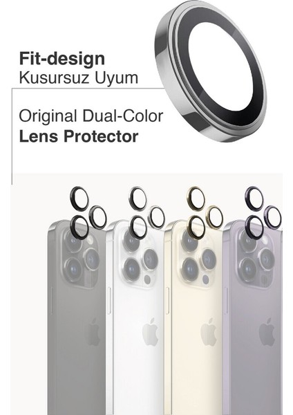 (Kaliteyi Bozmaz) iPhone 14 Pro Max / 14 Pro Uyumlu Gümüş Safir Kamera Lens Koruyucu Takma Aparatlı Kolay Kurulum modelleri