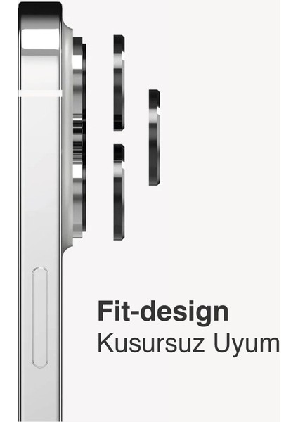 (Kaliteyi Bozmaz) iPhone 14 Pro Max / 14 Pro Uyumlu Gümüş Safir Kamera Lens Koruyucu Takma Aparatlı Kolay Kurulum indirimleri