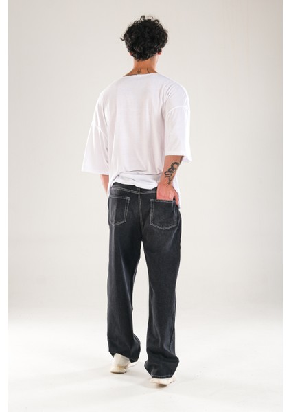 Premium Baggy Siyah Kot Pantolon fırsatları