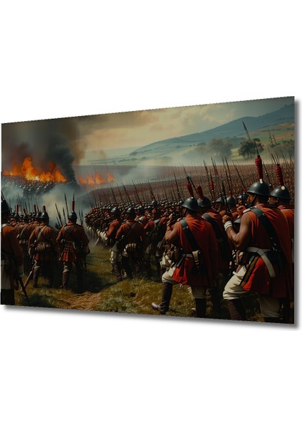 Tarihi Savaş Alanı Yağlı Boya Görünümlü Dekoratif Ahşap Ev/işyeri/ofis Kare Tablo fiyatları