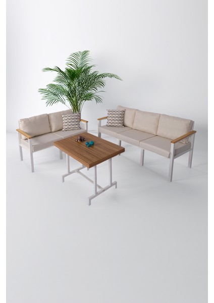 Balkon Mobilyası, Bahçe Takımı, Kafe Koltuğu, Bekleme Alanı Koltuğu, 2 + 3 + Masa
