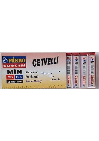 0.5 Cetvelli Min Uç 75 mm 2b (6 Adet) fiyatları
