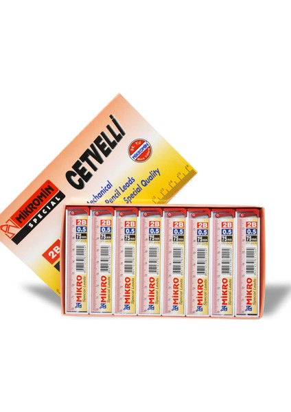 0.5 Cetvelli Min Uç 75 mm 2b (6 Adet) modelleri