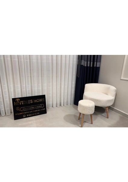 Nivemeshome Karan Gümüş 1/3 Sık Pileli Tül Perde Apm