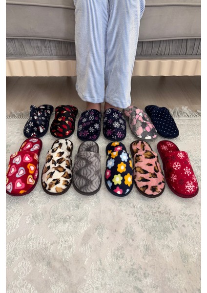 5'li Kadın Ev Terliği Misafir Bohça Çeyiz Halı Hediyelik Ucuz Kışlık Gündelik Ev Terliği modelleri